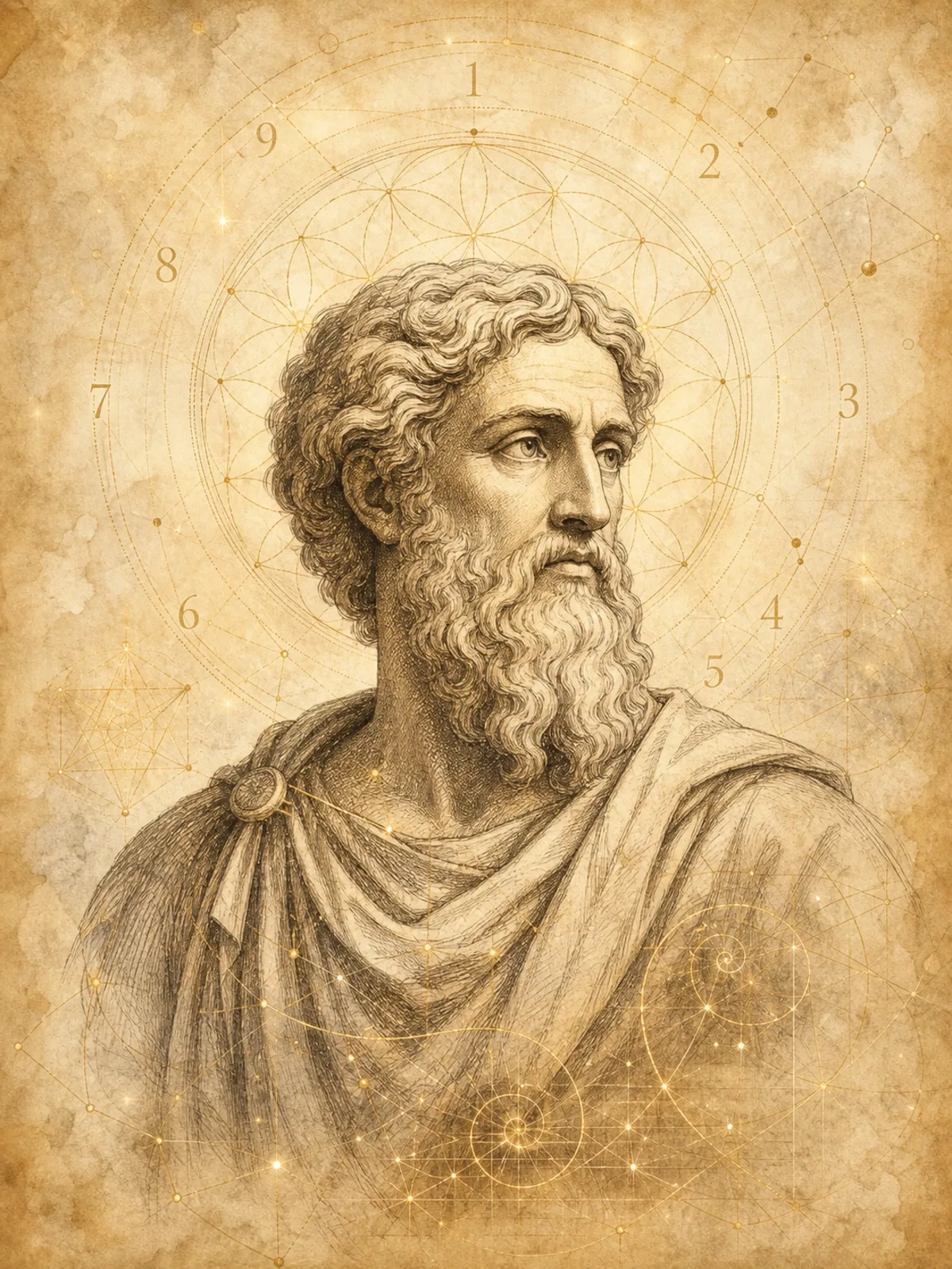 Pythagore — portrait esquissé et géométrie sacrée